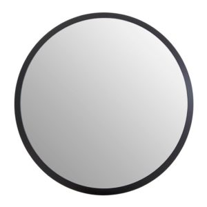 Athika Small Round Discus Wall Mirror In Black