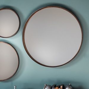 Marion Decorative Round Wall Mirror Large In Bronze