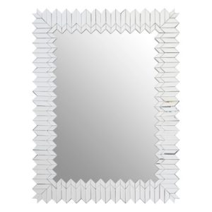 Mekbuda Rectangular Wall Mirror In Silver Wooden Frame