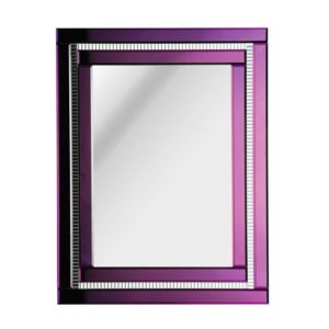 Nthrow Rectangular Art Deco Style Wall Mirror In Purple