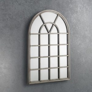 Opus Window Mirror In Pewter Frame