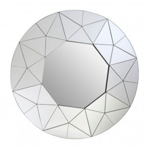 Rona Round Wall Bedroom Mirror In Silver Mirrored Frame