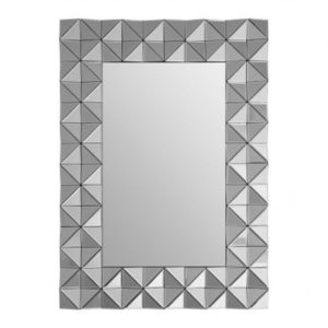 Soma Rectangular Wall Bedroom Mirror In Smoked Silver Frame