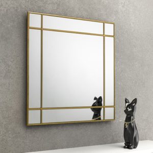 Fortissimo Square Wall Mirror In Gold
