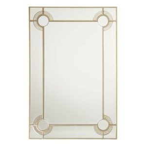 Antibes Rectangular Wall Bedroom Mirror In Antique Silver Frame