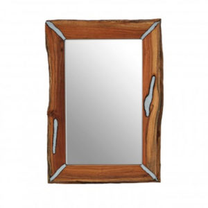 Almory Rectangular Wall Bedroom Mirror In Natural Frame