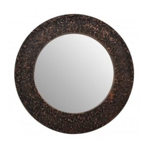 Almory Round Wall Bedroom Mirror In Copper Frame