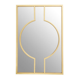 Farota Rectangular Wall Bedroom Mirror In Champagne Gold Frame