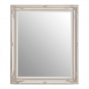 Calotas Rectangular Wall Bedroom Mirror In Silver Frame