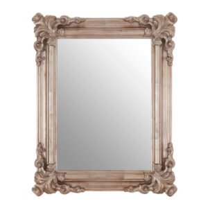 Georga Rectangular Wall Bedroom Mirror In Pale Silver Frame