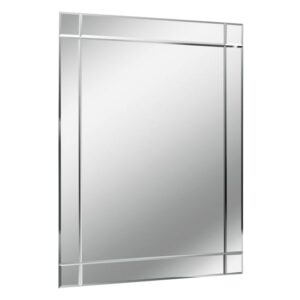 Mevotek Rectangular Etched Border Wall Bedroom Mirror In Silver