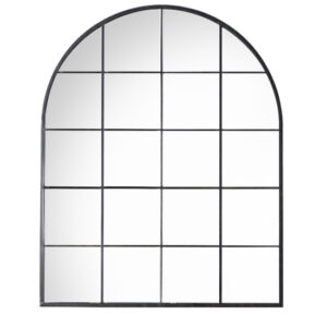 Helena Arch Window Style Wall Mirror In Black