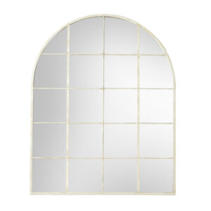 Helena Arch Window Style Wall Mirror In Soft White
