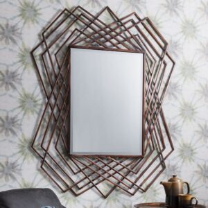 Spectra Rectangular Wall Mirror In Copper Frame