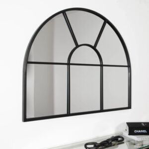 Regina Arched Wall Mirror With Black Metal Frame