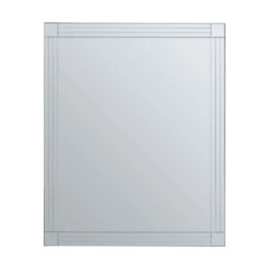 Sanford Square Wall Mirror With Linear Detail