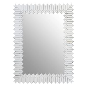 Mekbuda Rectangular Wall Bedroom Mirror In Silver Frame
