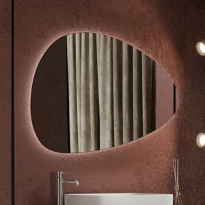 Steelville Oval Bathroom Wall Mirror In Clear With LED