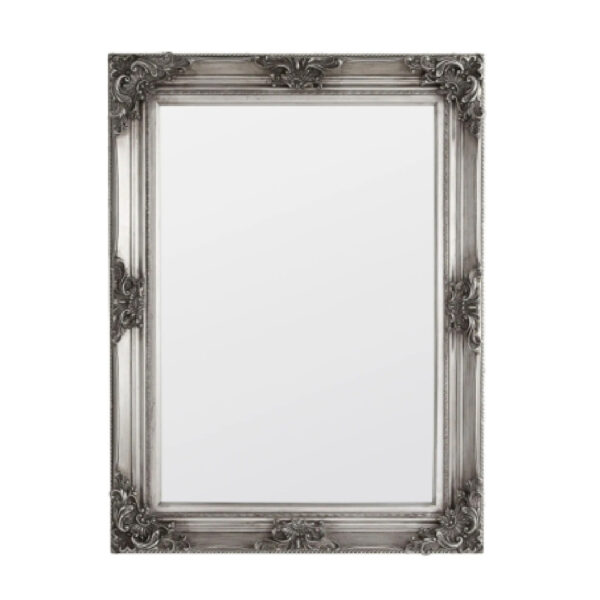 Cullowhee Glass Rectangular Wall Mirror In Pewter Frame