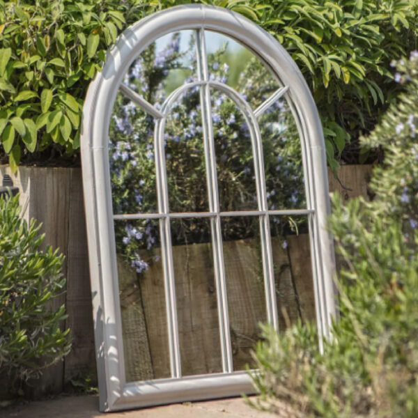 Laramie Outdoor Mirror In Distressed Grey